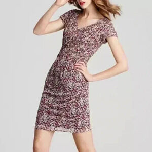 Zac Posen Floral Chiffon Cap Sleeve Dress Size 8